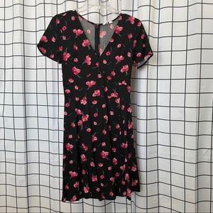 Black and Pink Floral Dress